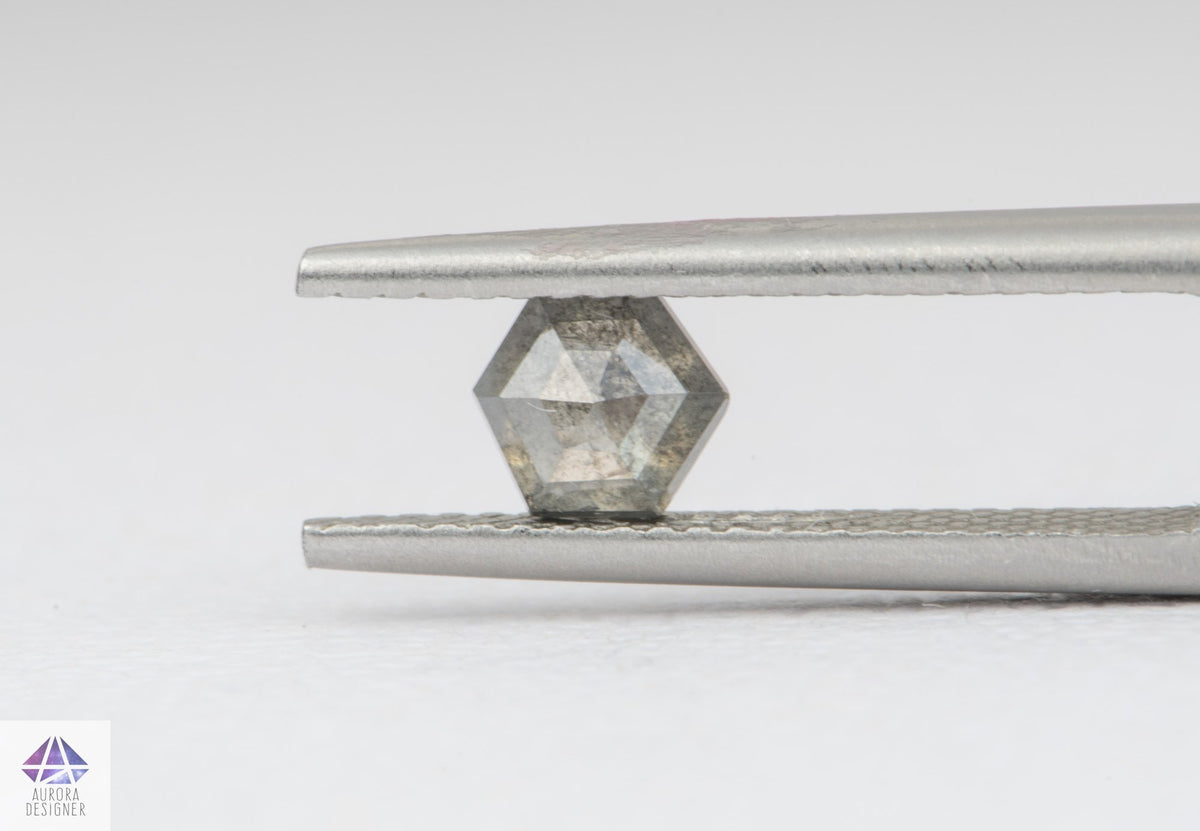0.73ct Hexagon Shape Salt and Pepper Diamond, 5.6*4.9*3.0mm SPH159