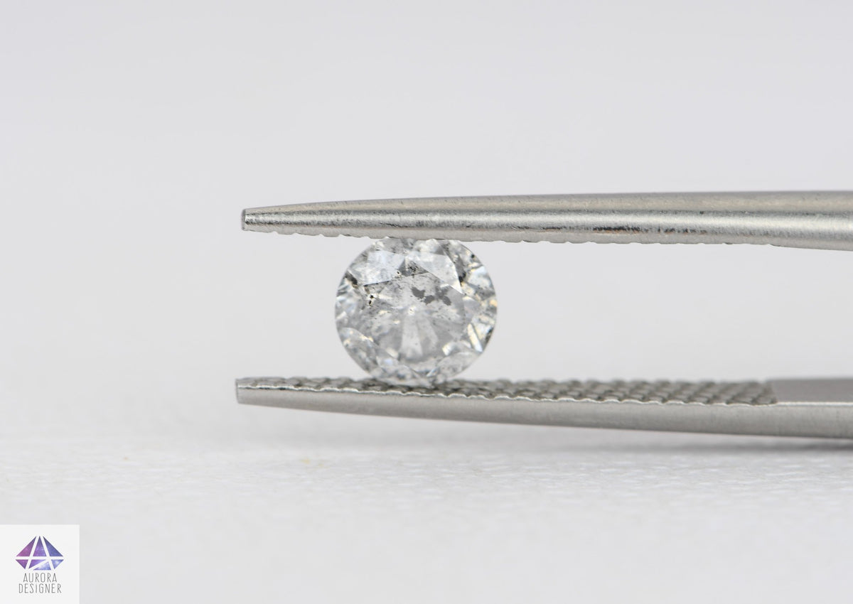 0.74ct Round Shape Salt and Pepper Diamond, 5.6*3.6mm RBC53