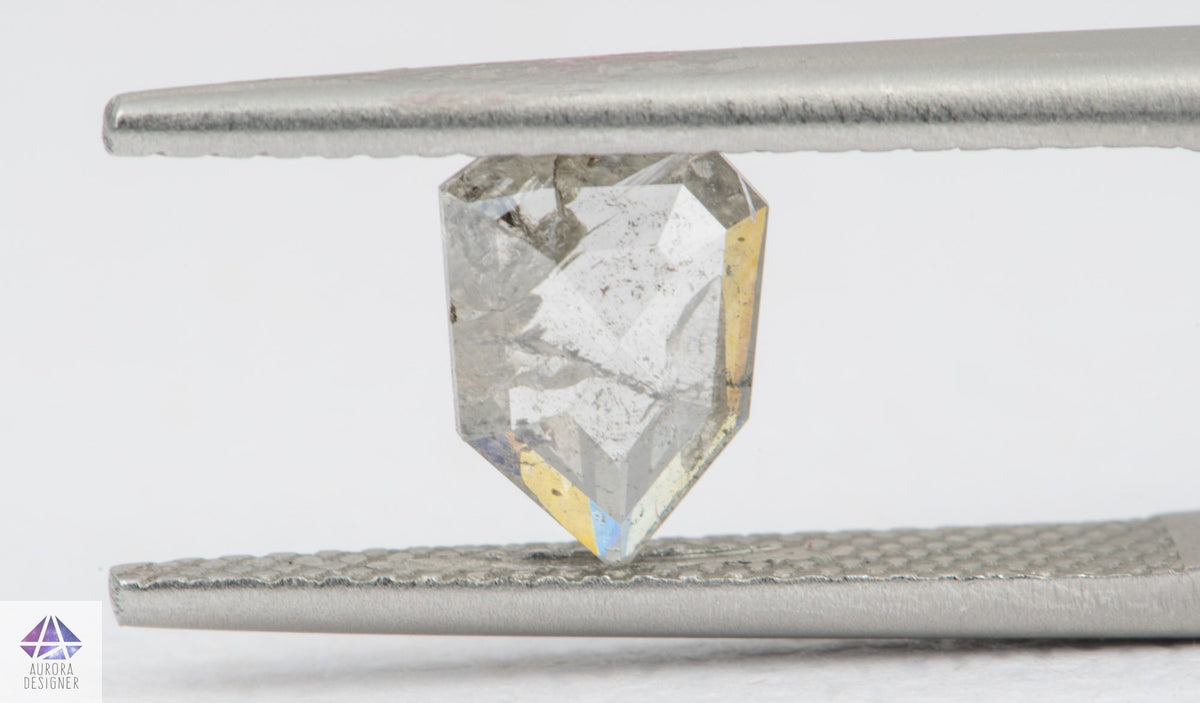 0.76ct Shield Shape Salt and Pepper Diamond, 8.2*5.7*1.9mm SPG134