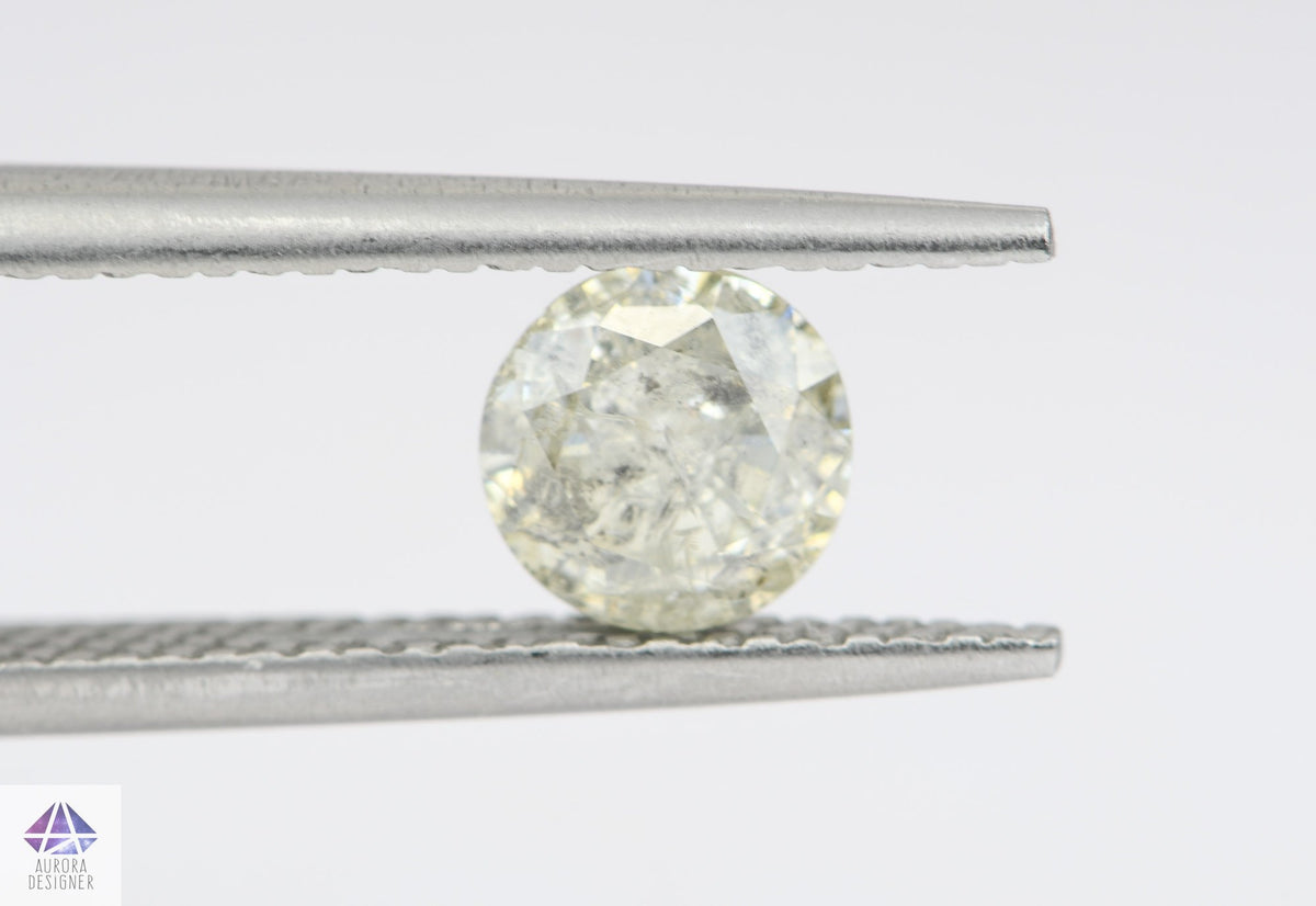 0.77ct Round Shape Salt and Pepper Diamond, 5.9*3.6mm RBC09