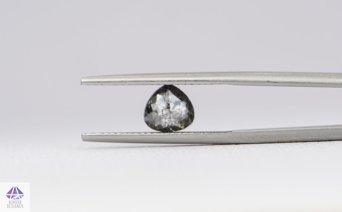 0.79ct Pear Shape Salt and Pepper Rose Cut Diamond, 6.5*6.2*2.4mm SPP55