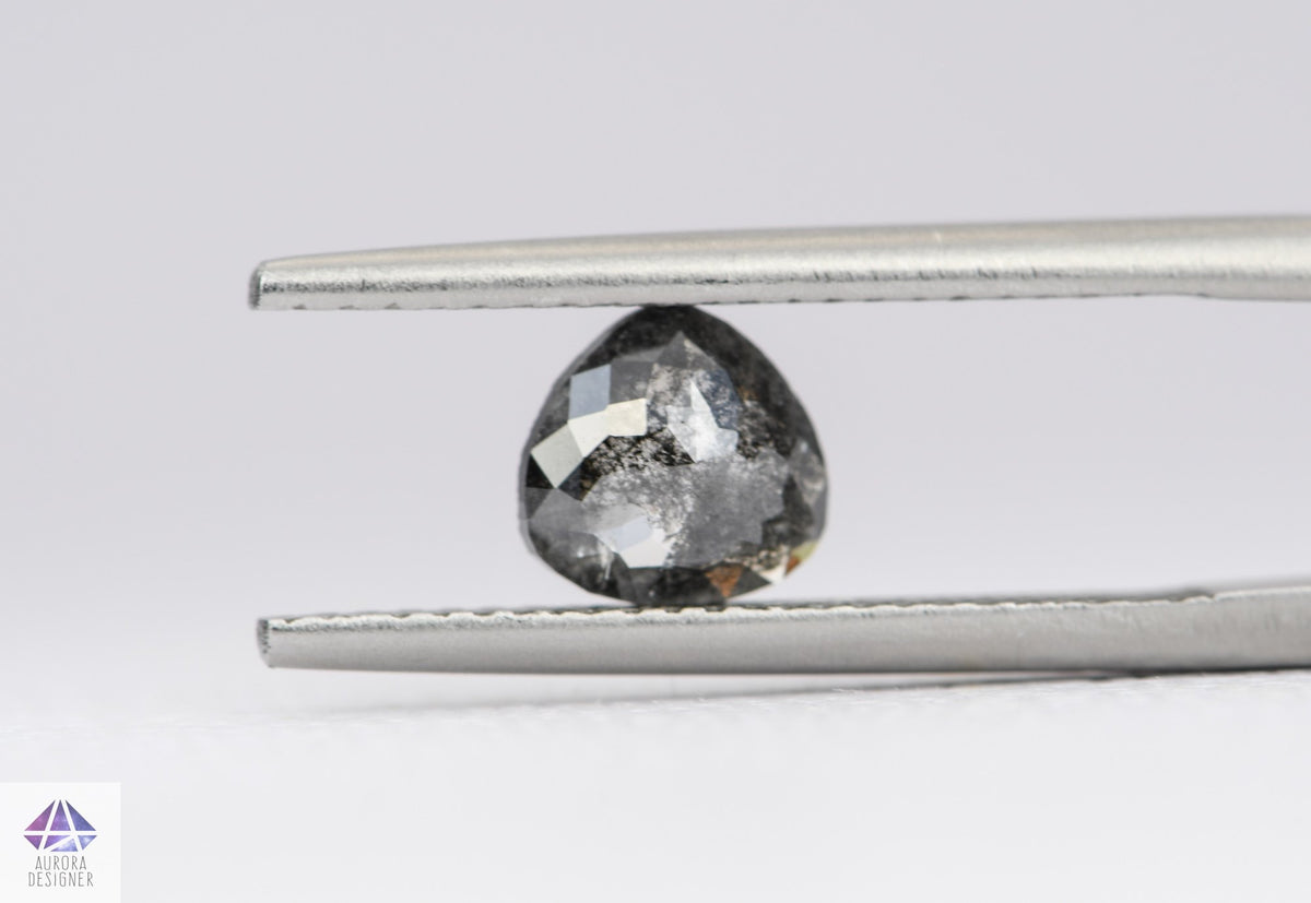 0.81ct Pear Shape Salt and Pepper Rose Cut Diamond, 6.4*6.3*2.5mm SPP56