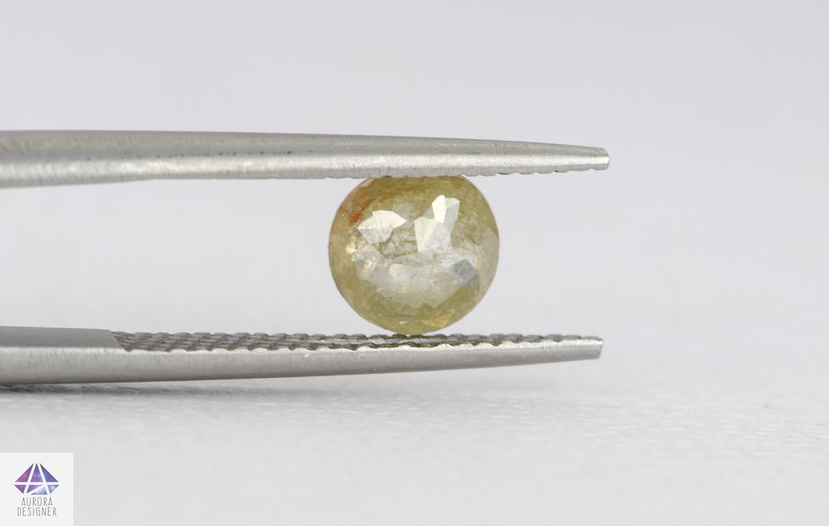 0.85ct Round Shape Salt and Pepper Rose Cut Diamond, 6.6*2.3mm SPR12