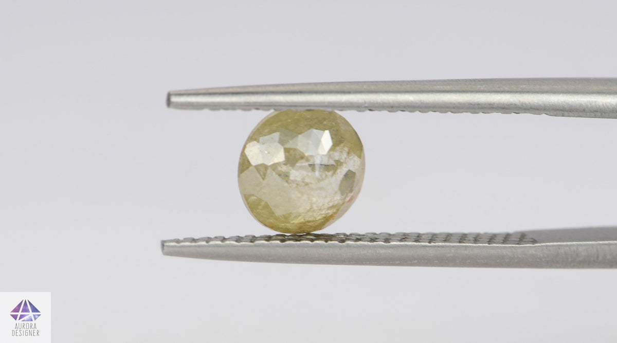 0.85ct Round Shape Salt and Pepper Rose Cut Diamond, 6.6*2.3mm SPR12