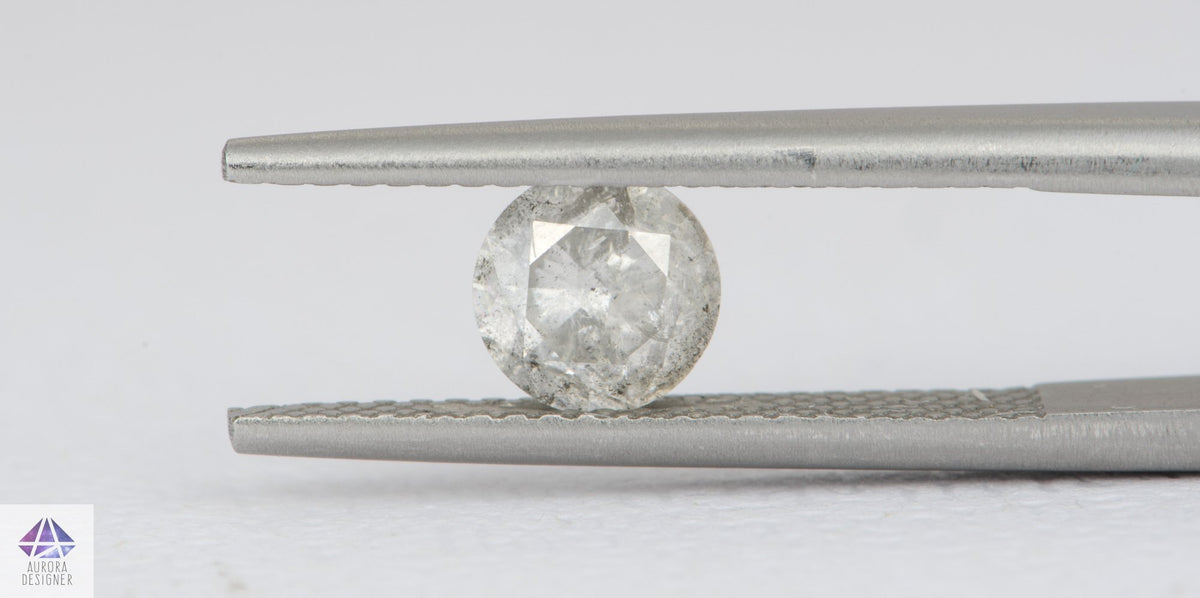 0.89ct Round Shape Salt and Pepper Diamond, 5.8*4.0mm RBC113