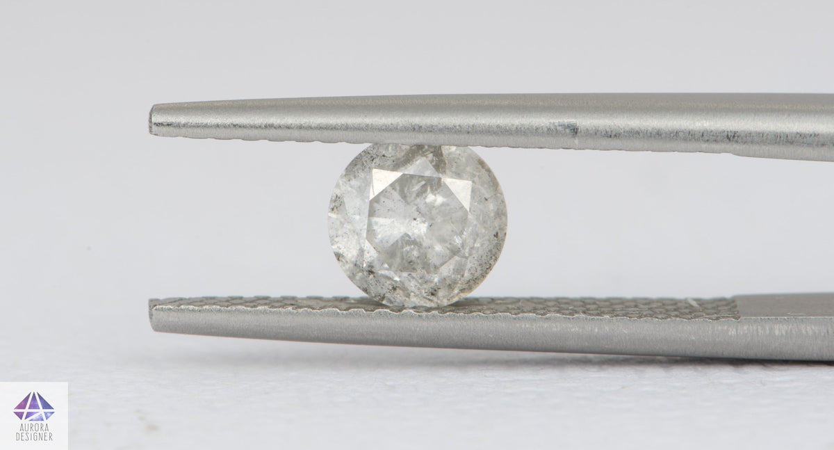 0.89ct Round Shape Salt and Pepper Diamond, 5.8*4.0mm RBC113