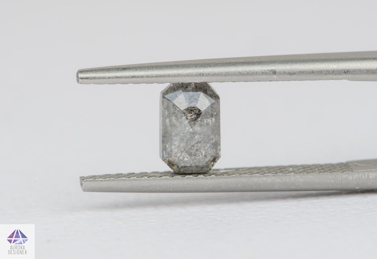 0.89ct Salt and Pepper Rosecut Diamond, 6.5*4.3*2.7mm SPS30