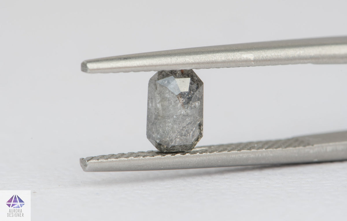 0.89ct Salt and Pepper Rosecut Diamond, 6.5*4.3*2.7mm SPS30