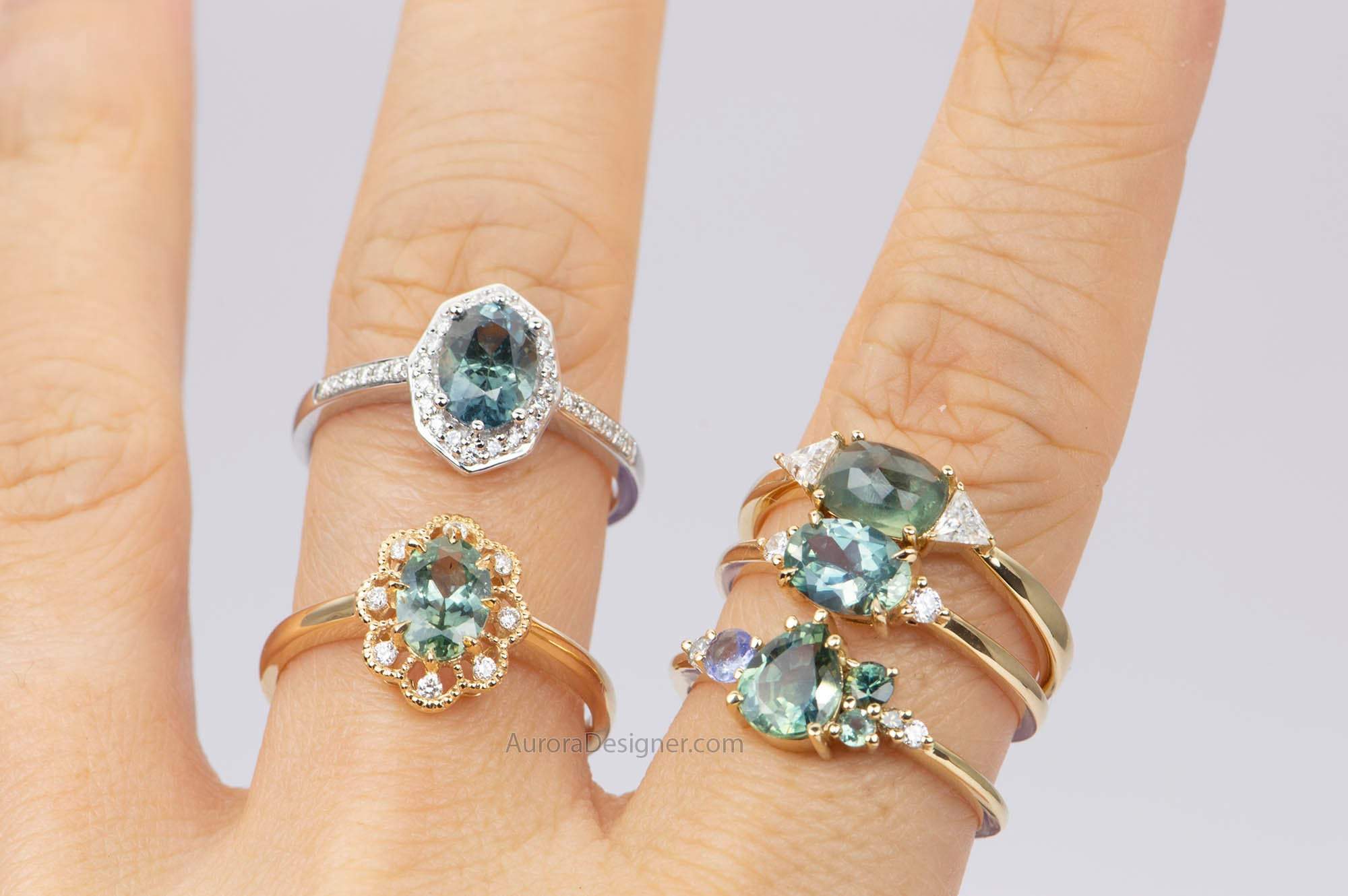 Blue green engagement rings store