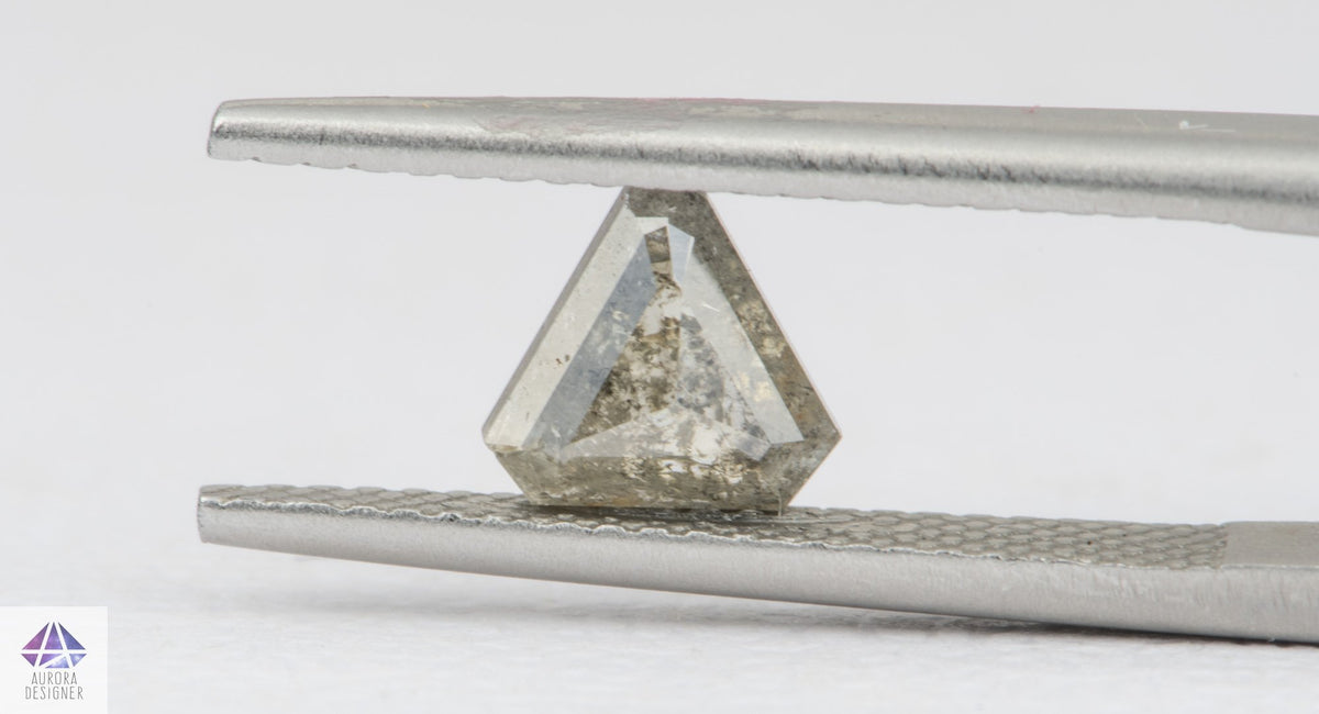 0.92ct Triangle Shape Salt and Pepper Rose Cut Diamond, 6.8*5.9*2.9mm SPT23