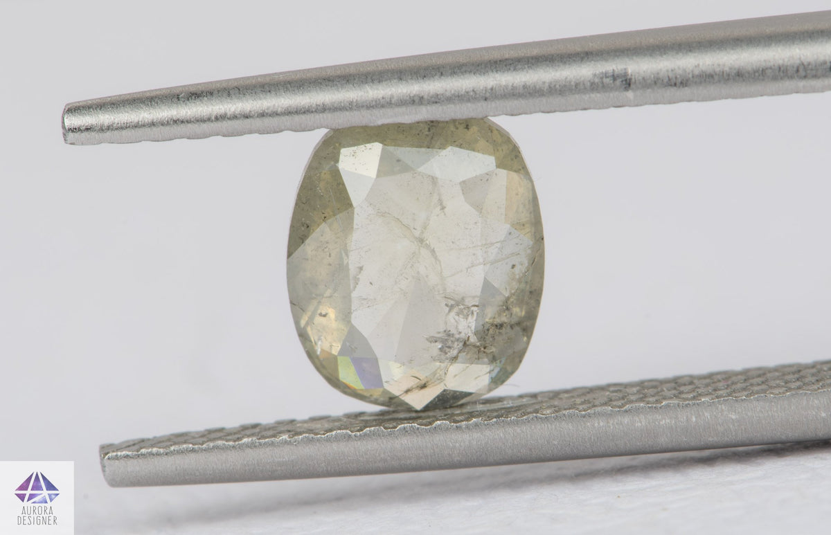 0.94ct Oval Shape Salt and Pepper Rosecut Diamond, 7.5*6.3*2.1mm SPS104