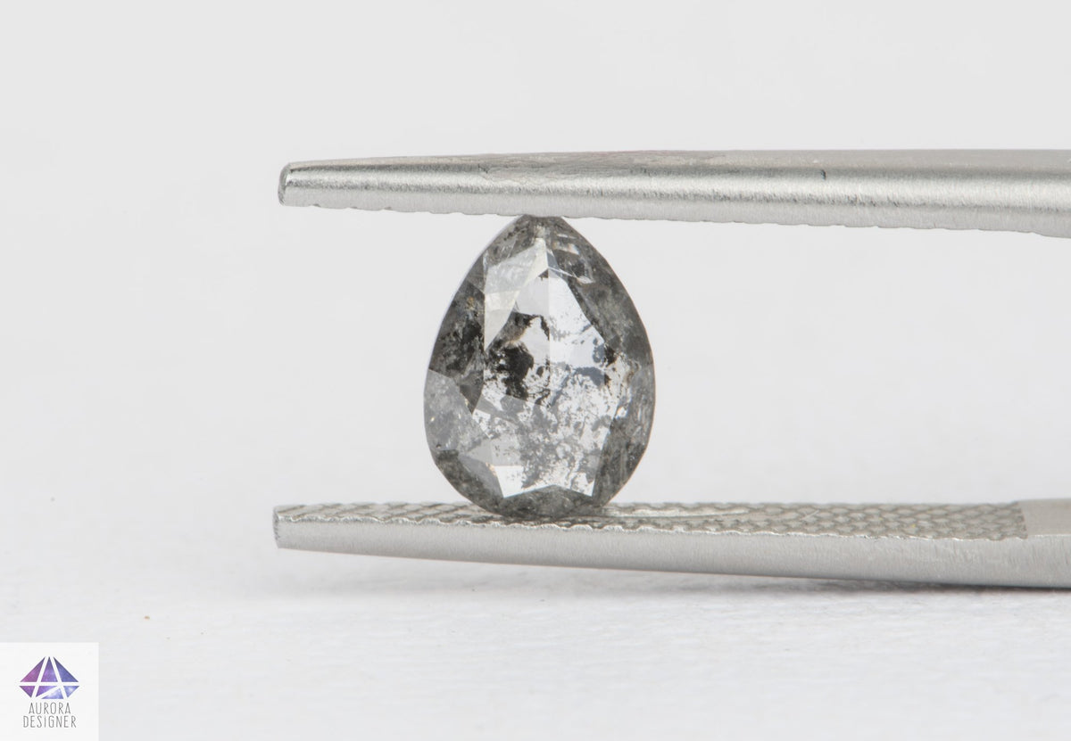0.94ct Pear Shape Salt and Pepper Diamond, 8.2*6.0*2.4mm, SPP134
