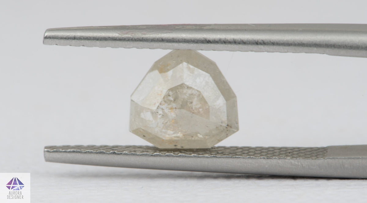 1.01ct Triangle Shape Salt and Pepper Rose Cut Diamond, 7.5*7.1*2.2mm SPT05