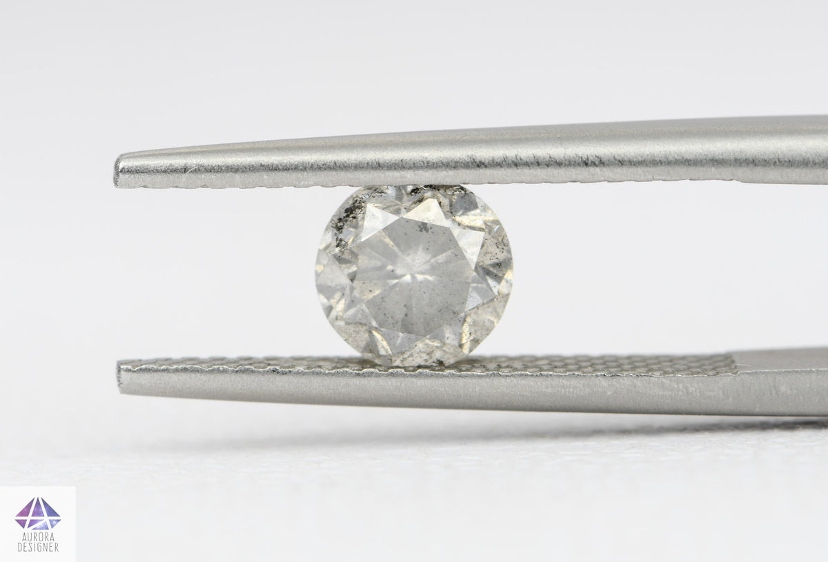 1.02ct Round Shape Salt and Pepper Diamond, 6.2*4.0mm RBC75