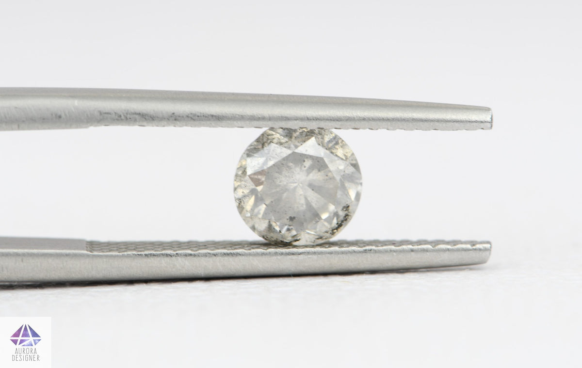 1.02ct Round Shape Salt and Pepper Diamond, 6.2*4.0mm RBC75