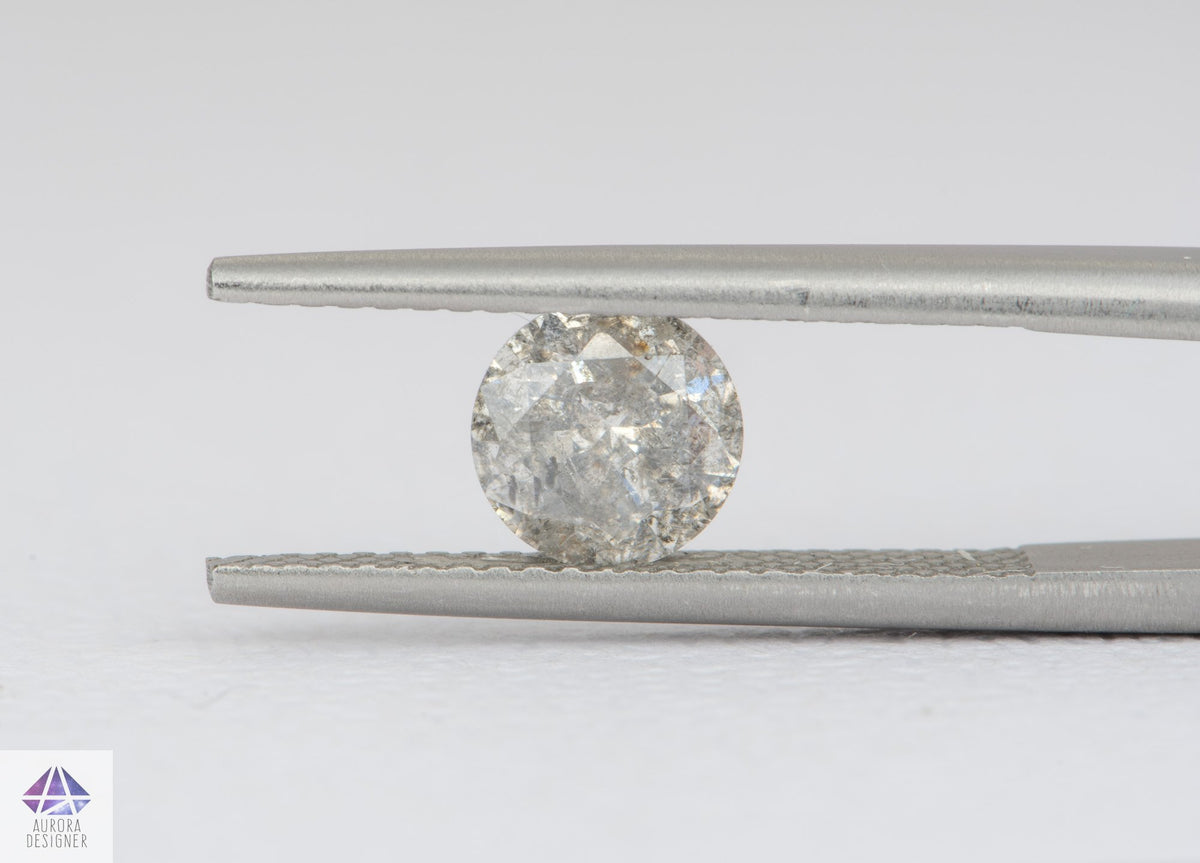 1.02ct Round Shape Salt and Pepper Diamond, 6.3*4.0mm RBC108