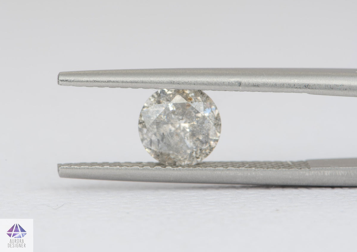 1.02ct Round Shape Salt and Pepper Diamond, 6.3*4.0mm RBC108