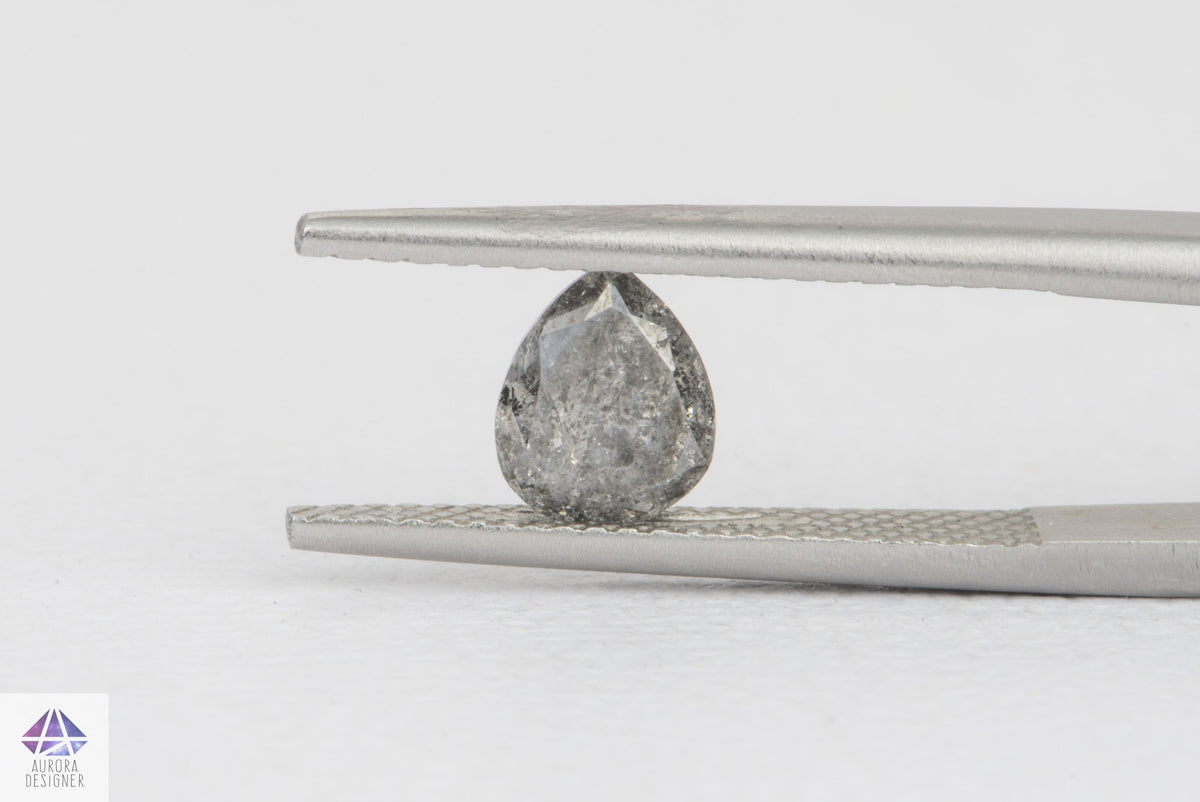 1.03ct Pear Shape Salt and Pepper Diamond, 7.0*5.6*3.4mm, SPP141