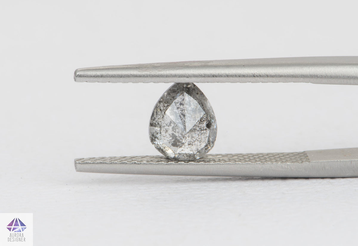 1.03ct Pear Shape Salt and Pepper Diamond, 7.0*5.6*3.4mm, SPP141
