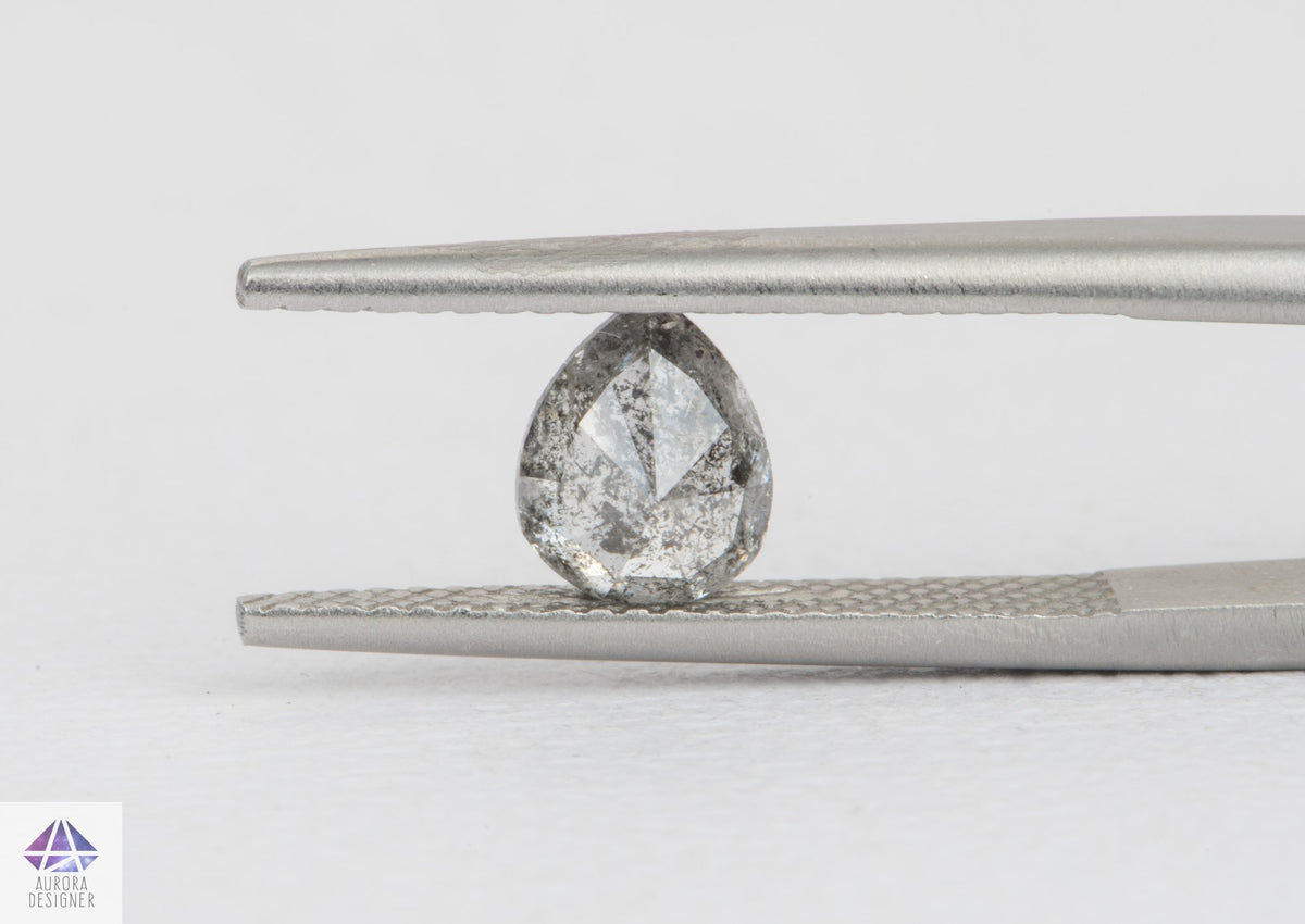 1.03ct Pear Shape Salt and Pepper Diamond, 7.0*5.6*3.4mm, SPP141
