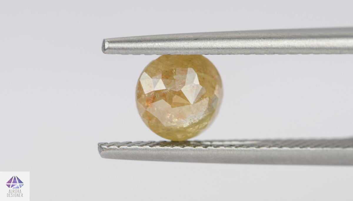 1.04ct Round Shape Salt and Pepper Rose Cut Diamond, 6.6*2.8mm SPR13