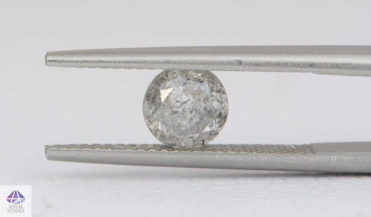 1.06ct Round Shape Salt and Pepper Diamond, 6.1*4.2mm RBC114