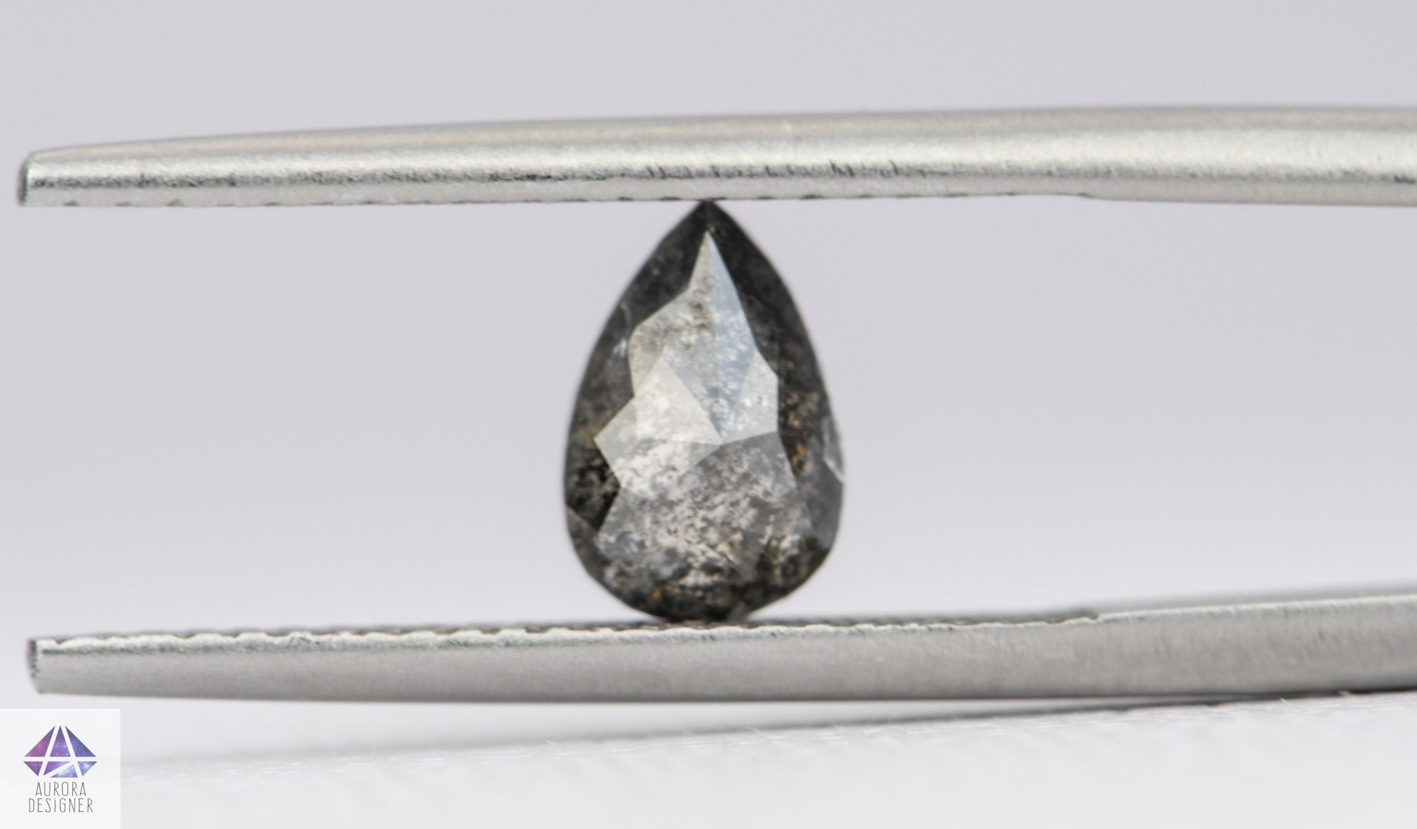 Pear Shape Salt and Pepper Rose Cut Diamond, SPP70