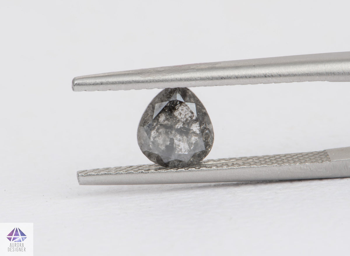 1.08ct Pear Shape Salt and Pepper Diamond, 6.6*5.9*3.3mm, SPP142