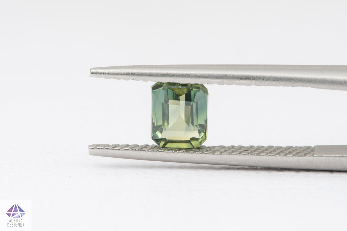 1.08ct Rectangle Shape Green Gold Sapphire, 5.8*4.7*3.3mm PS13