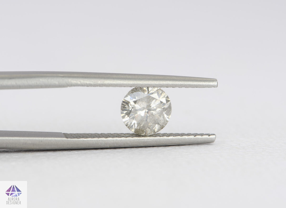 1.14ct Round Shape Salt and Pepper Diamond, 6.5*4.1mm RBC95