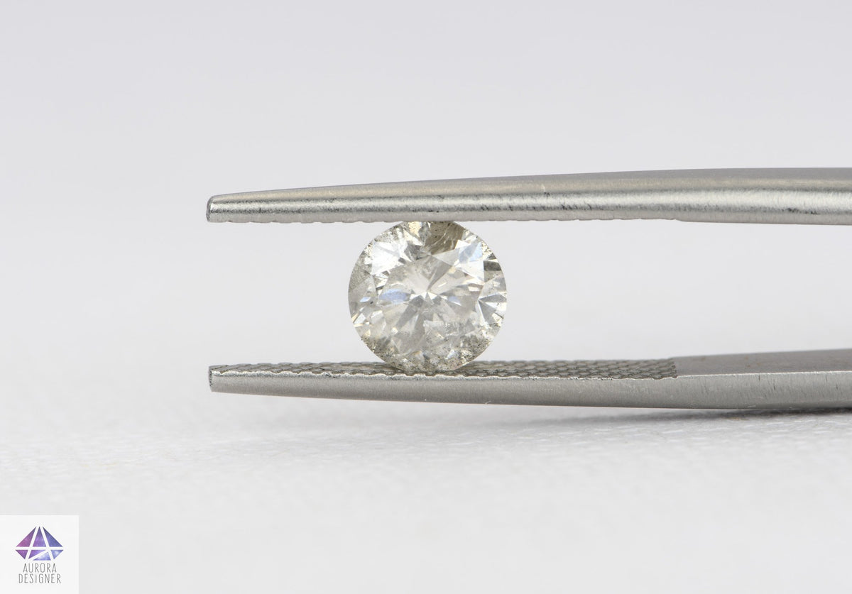 1.14ct Round Shape Salt and Pepper Diamond, 6.5*4.1mm RBC95