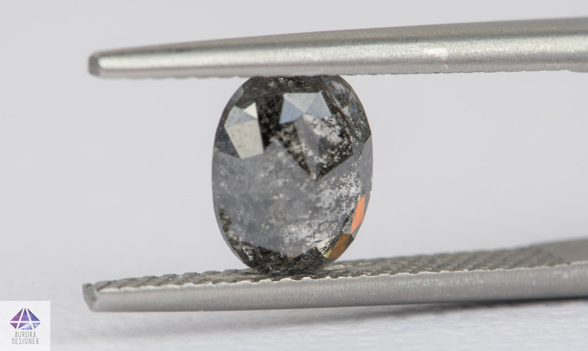 1.18ct Oval Shape Salt and Pepper Rosecut Diamond, 8.3*6.5*2.6mm SPS115
