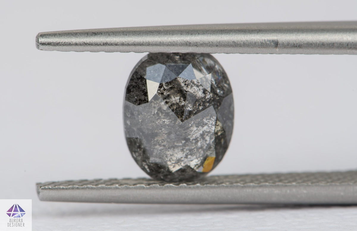 1.18ct Oval Shape Salt and Pepper Rosecut Diamond, 8.3*6.5*2.6mm SPS115