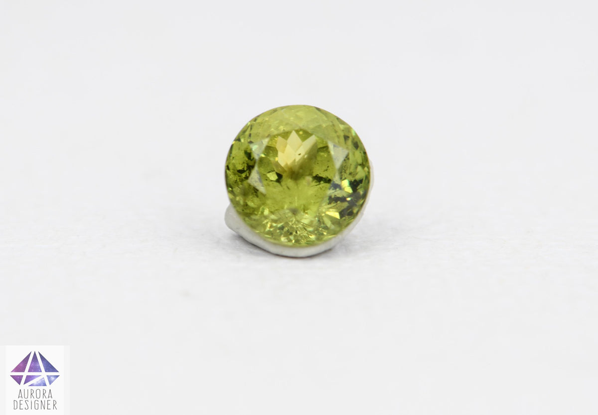 1.21ct Round Shape Green Montana Sapphire, 5.9*4.3mm PS176