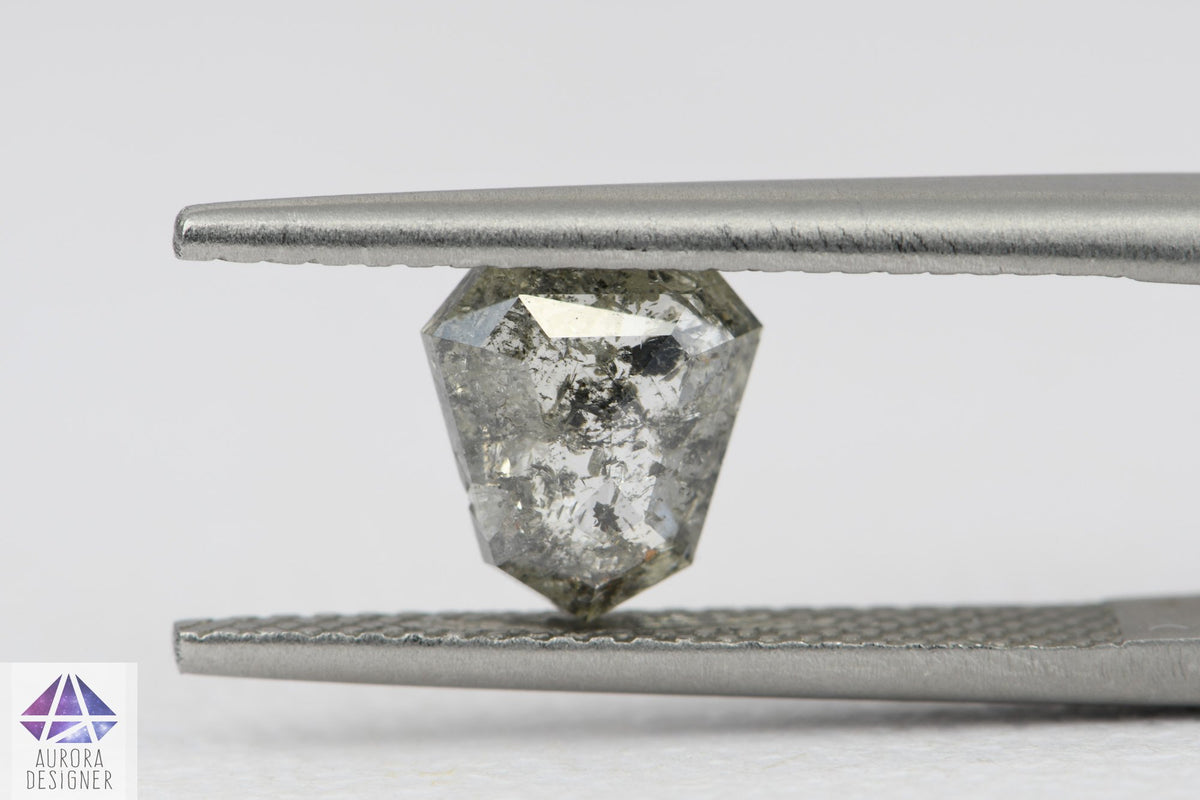 1.22ct Shield Shape Salt and Pepper Diamond, 7.6*7.0*2.5mm SPG133