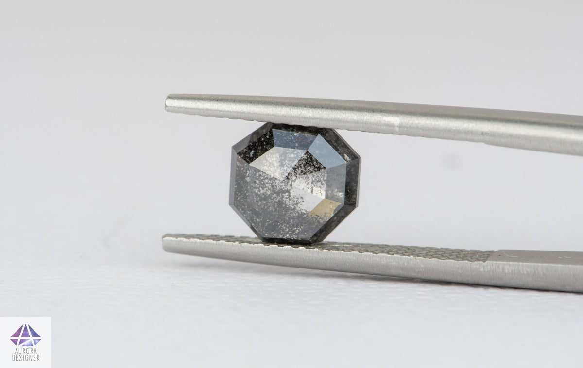 1.25ct Salt and Pepper Rosecut Diamond, 7.4*7.2*2.5mm SPS56