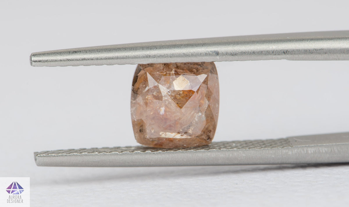 1.25ct Square Shape Salt and Pepper Rosecut Diamond, 6.7*6.6*2.9mm SPS20