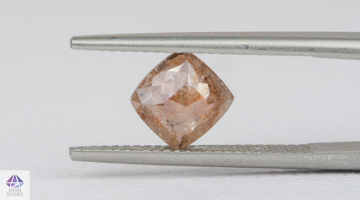 1.25ct Square Shape Salt and Pepper Rosecut Diamond, 6.7*6.6*2.9mm SPS20
