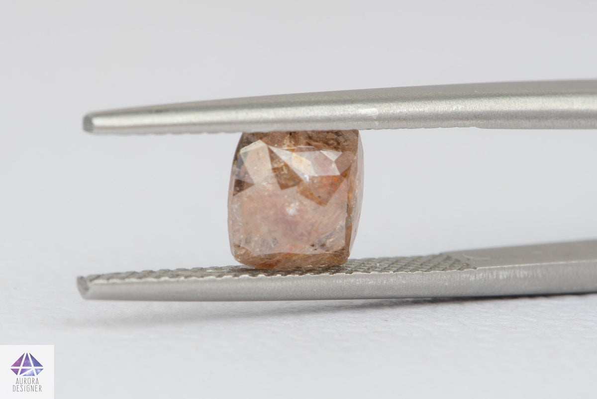 1.25ct Square Shape Salt and Pepper Rosecut Diamond, 6.7*6.6*2.9mm SPS20