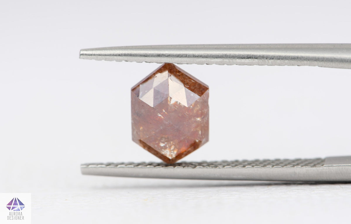 1.27ct Hexagon Shape Salt and Pepper Diamond, 8.2*6.0*3.0mm SPH63