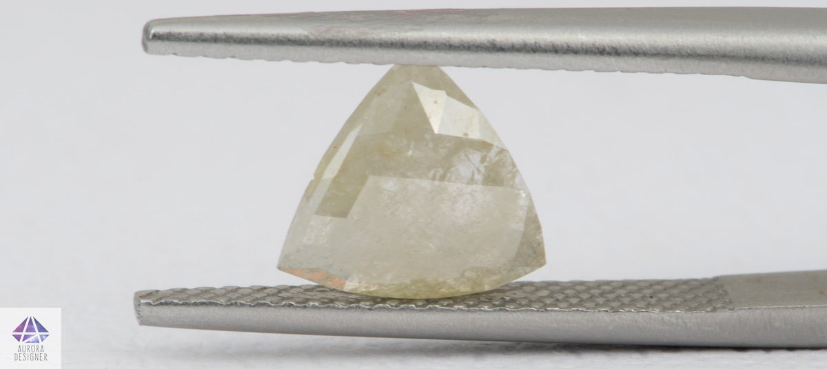 1.27ct Triangle Shape Salt and Pepper Rose Cut Diamond, 8.8*8.5mm SPT01