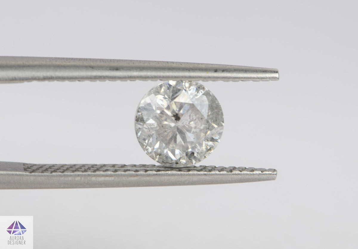 1.28ct Round Shape Salt and Pepper Diamond, 6.5*4.4mm RBC94