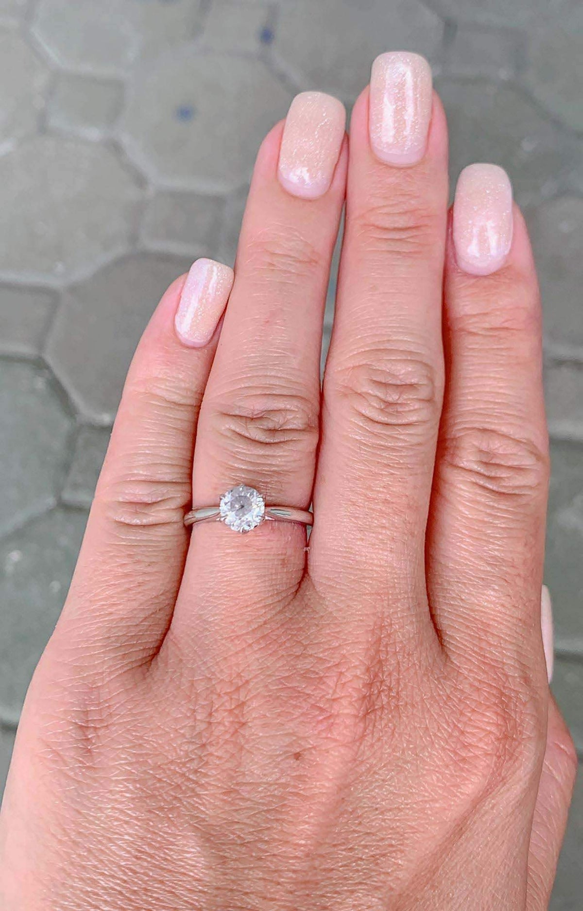 1.2ct Round Brilliant Cut Salt and Pepper Diamond 14K White Gold Engagement Ring Tulip AD1540-8