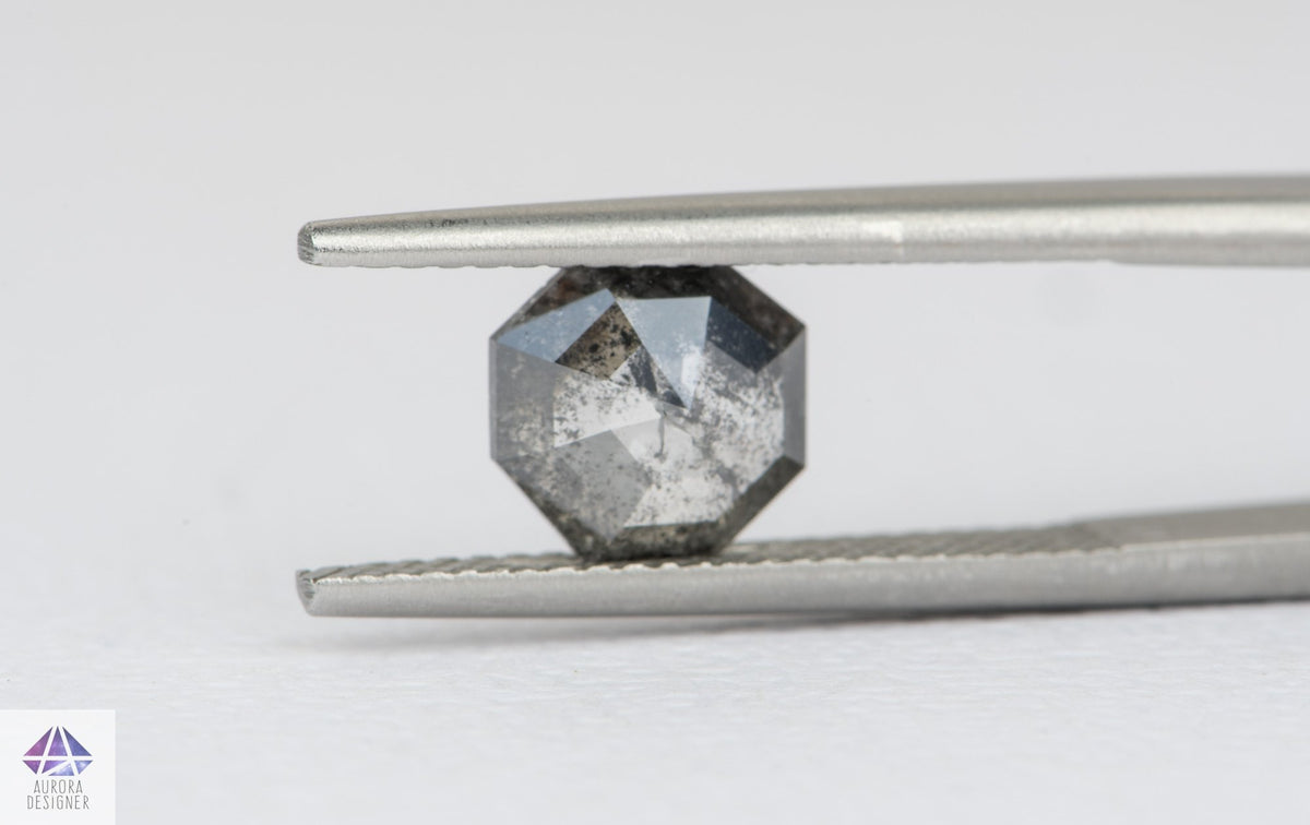 1.2ct Salt and Pepper Rosecut Diamond, 7.8*7.2*2.4mm SPS55