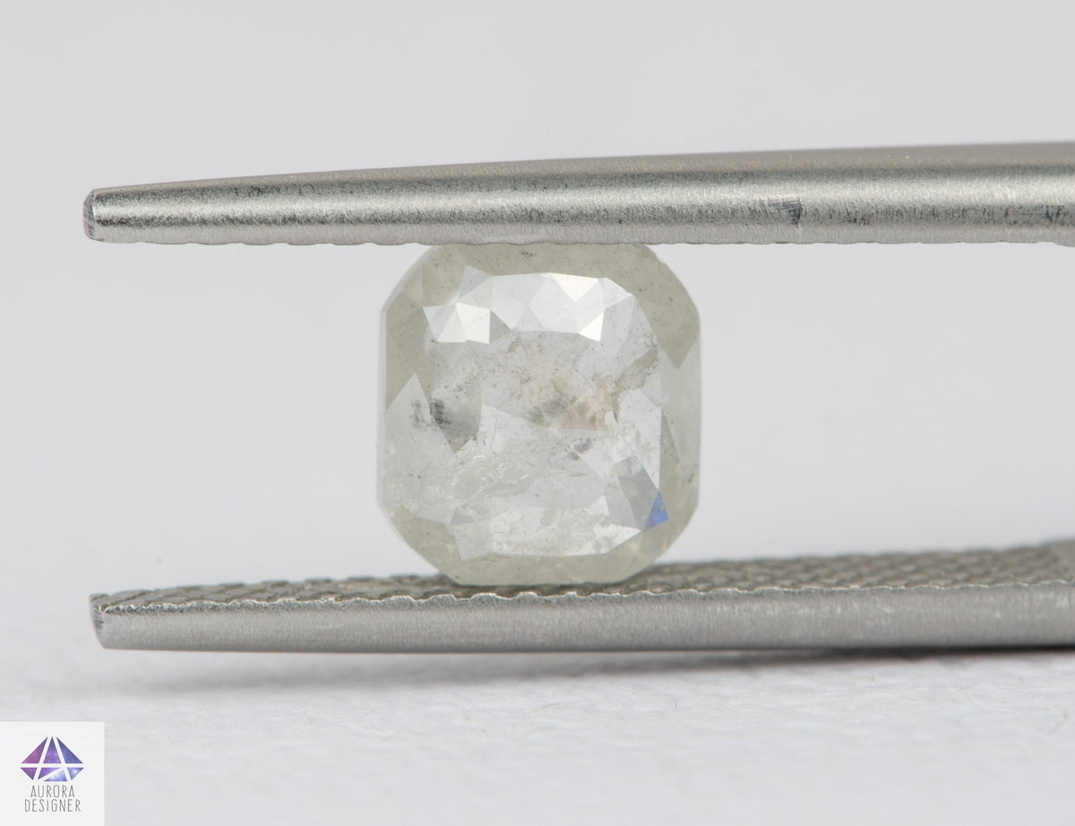 1.31ct Oval Shape Salt and Pepper Rosecut Diamond, 7.0*6.2*2.8mm SPS91