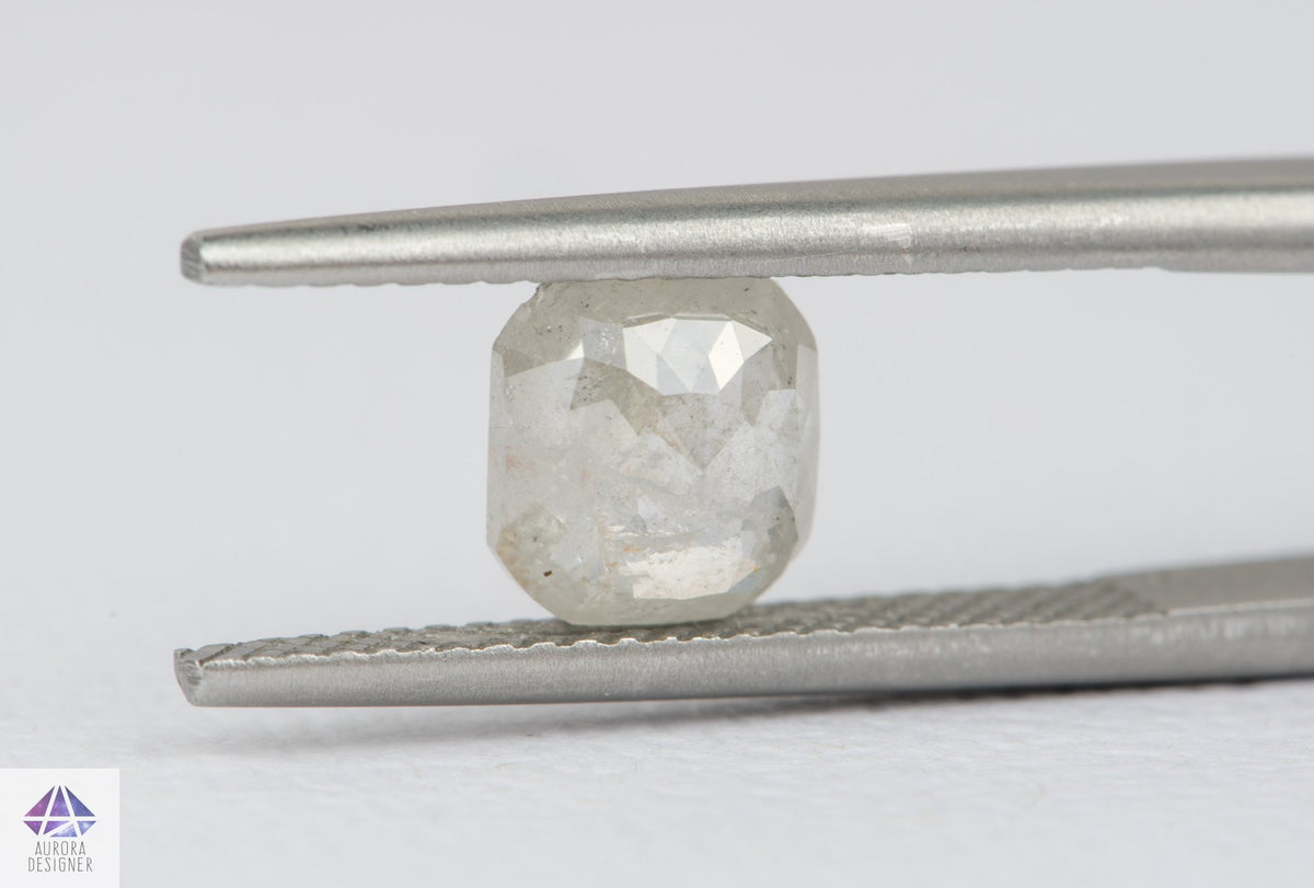 1.33ct Oval Shape Salt and Pepper Rosecut Diamond, 6.9*6.2*3.1mm SPS92