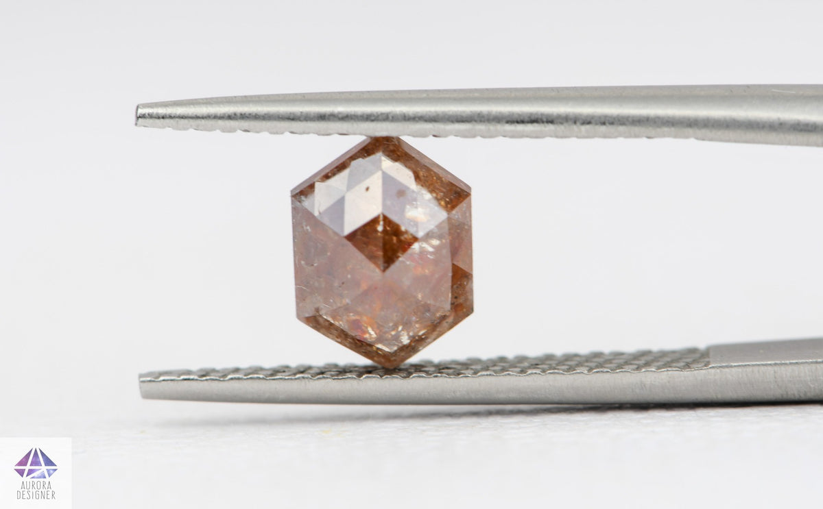 1.35ct Hexagon Shape Salt and Pepper Diamond, 8.1*5.9*3.3mm SPH64