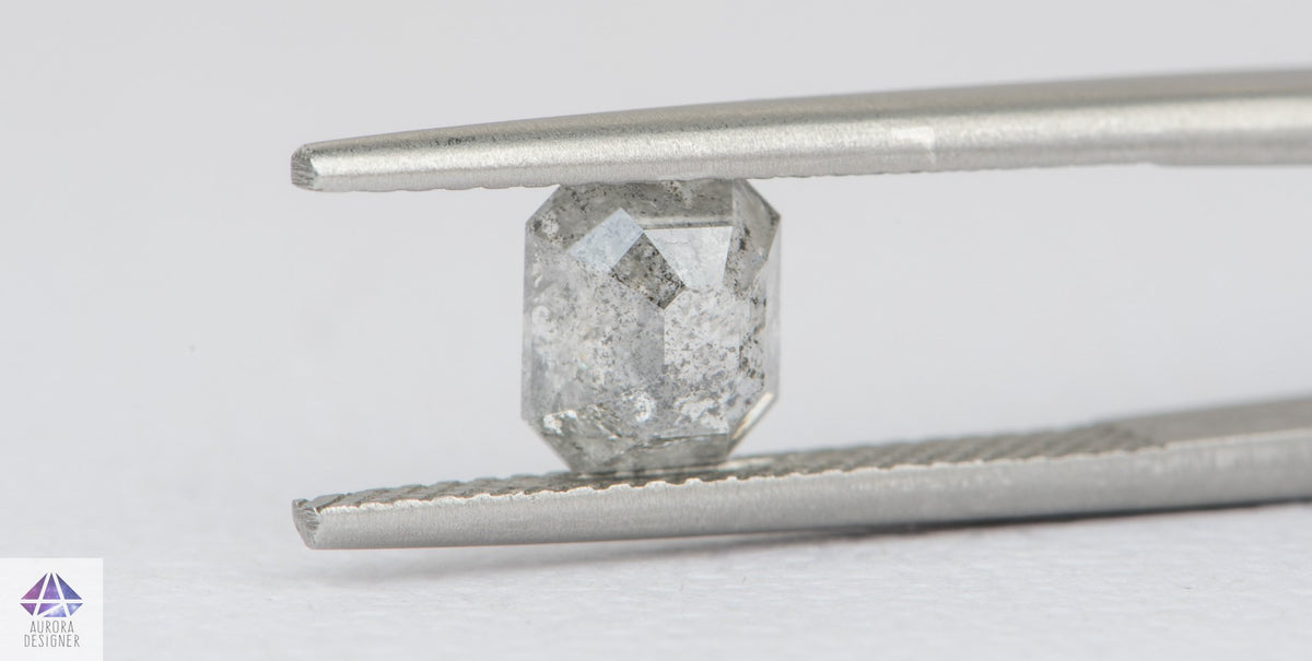 1.38ct Salt and Pepper Rosecut Diamond, 6.5*5.7*3.8mm SPS60