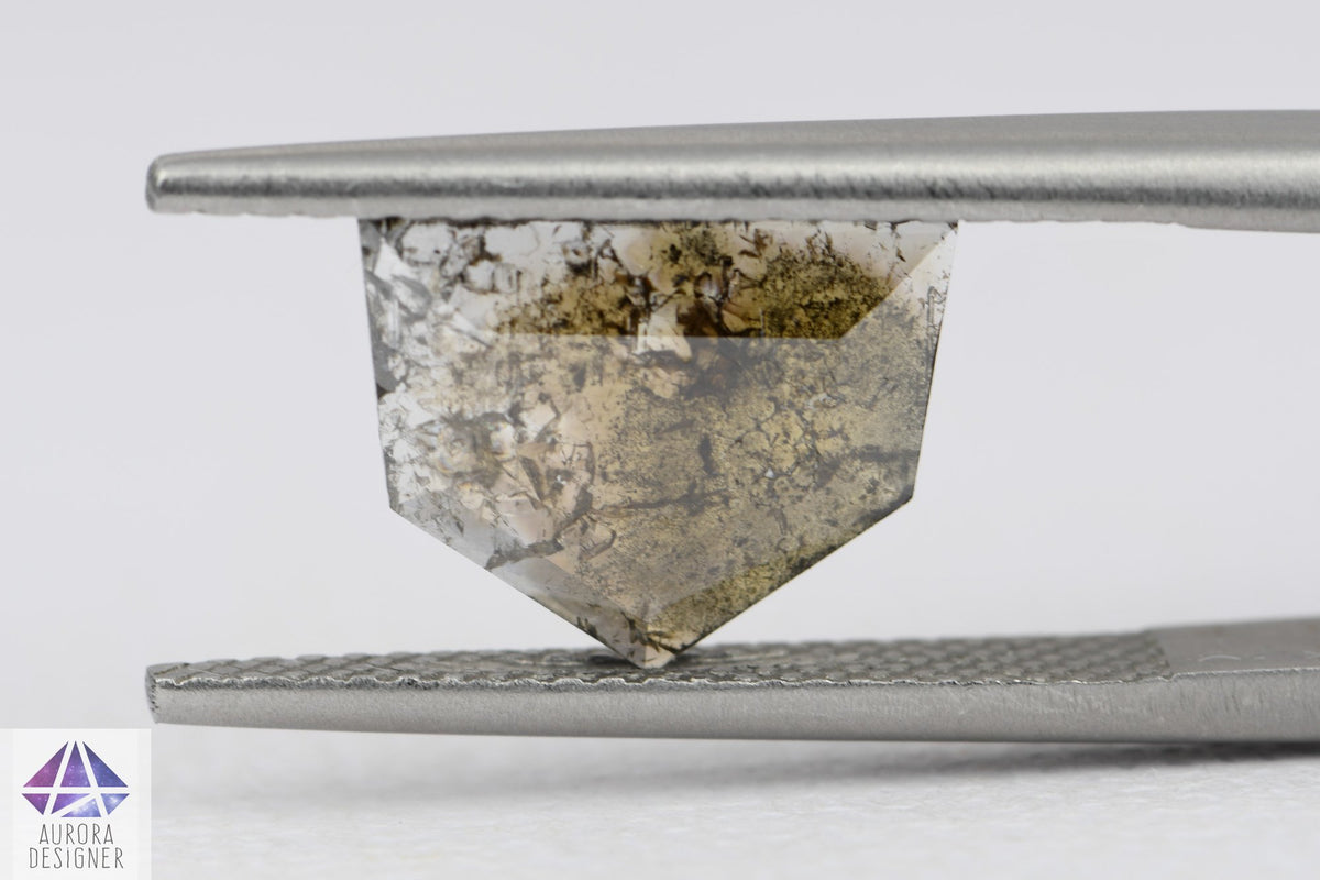 1.41ct Shield Shape Salt and Pepper Diamond, 11.4*9.0*1.3mm SPG150