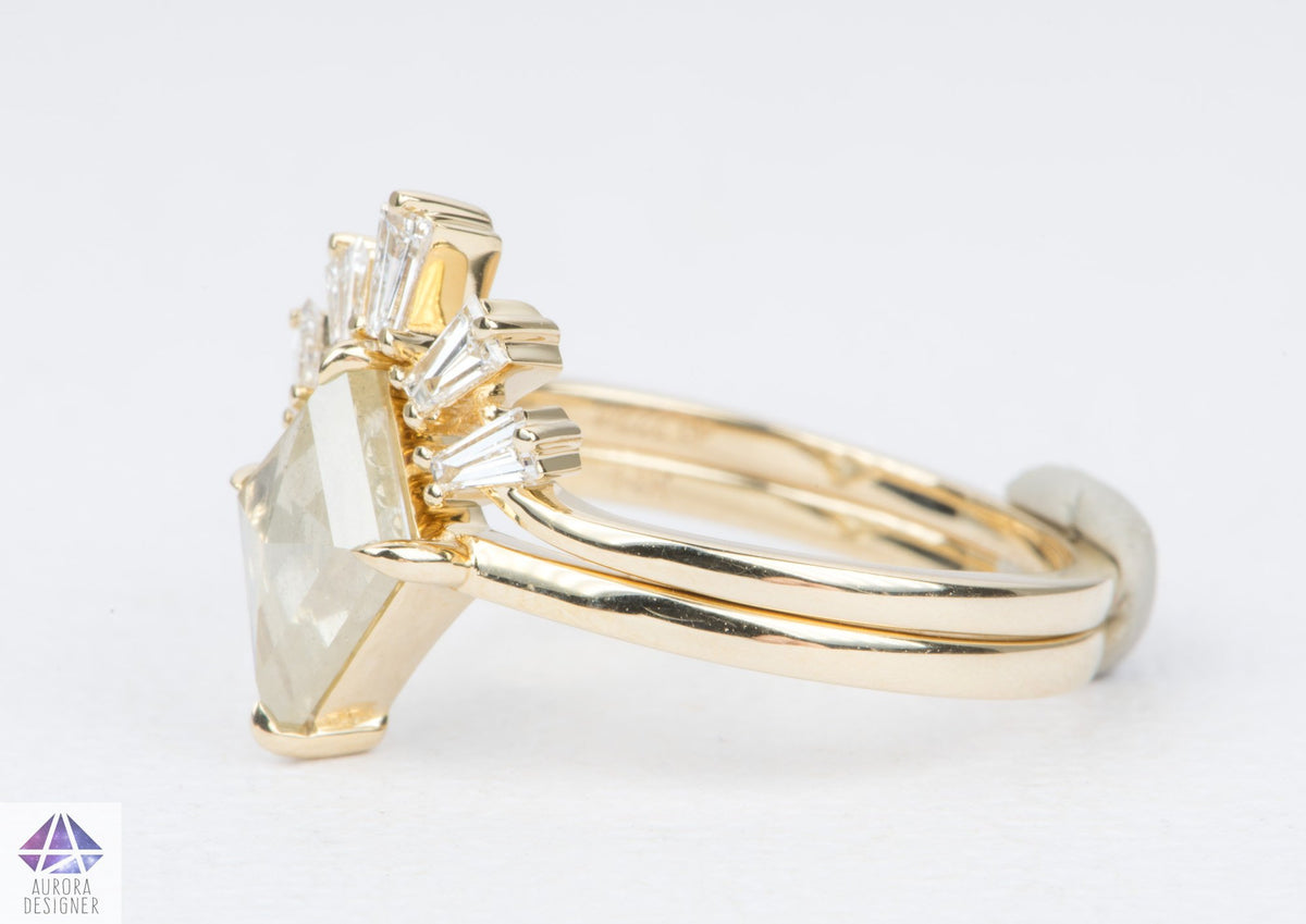 1.41ctw Salt and Pepper Diamond Bridal Set 14K Yellow Gold Wedding Band Engagement Ring AD1686S-8